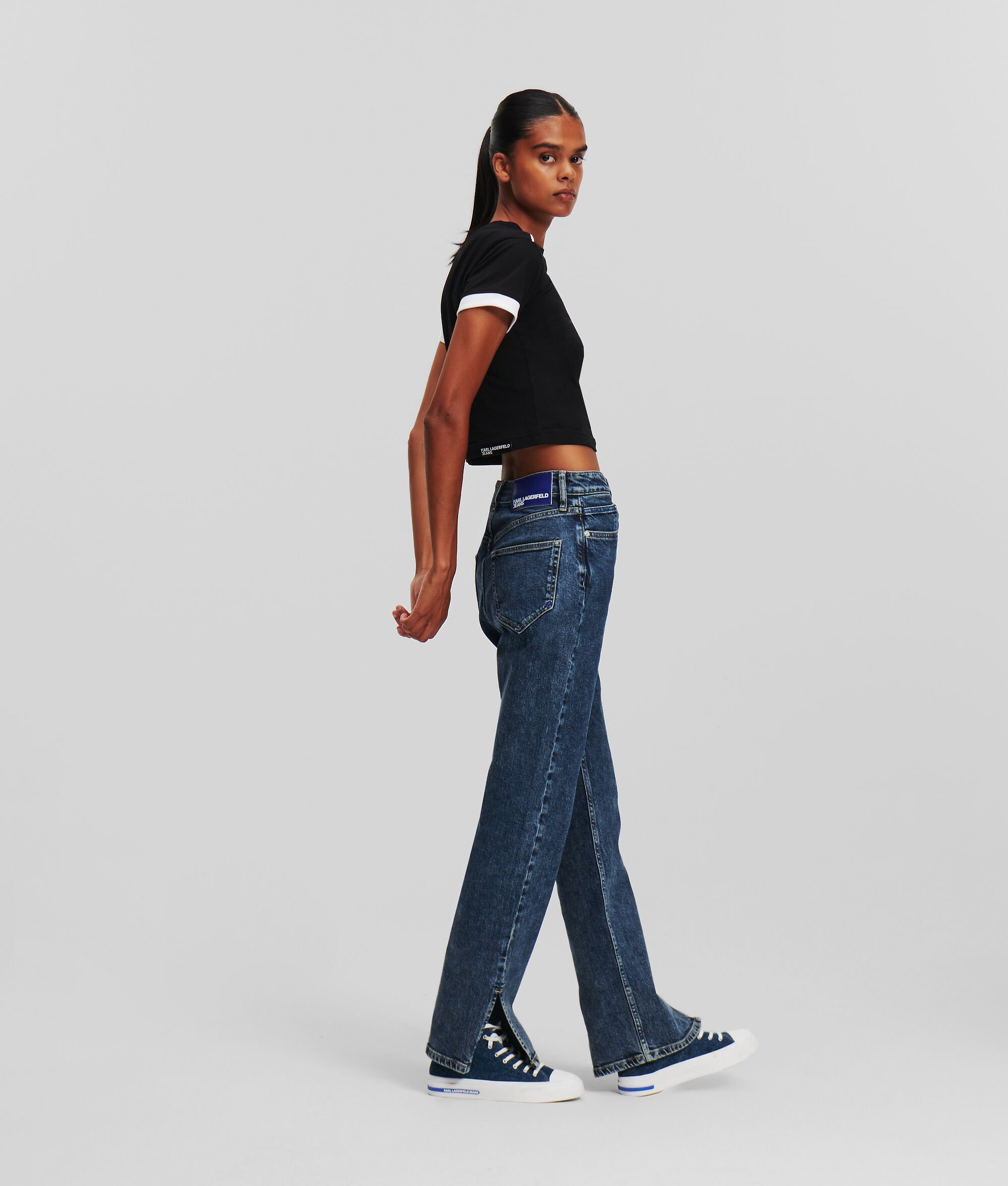 (image for) Humanized KLJ HIGH-RISE STRAIGHT JEANS WITH SPLIT HEM